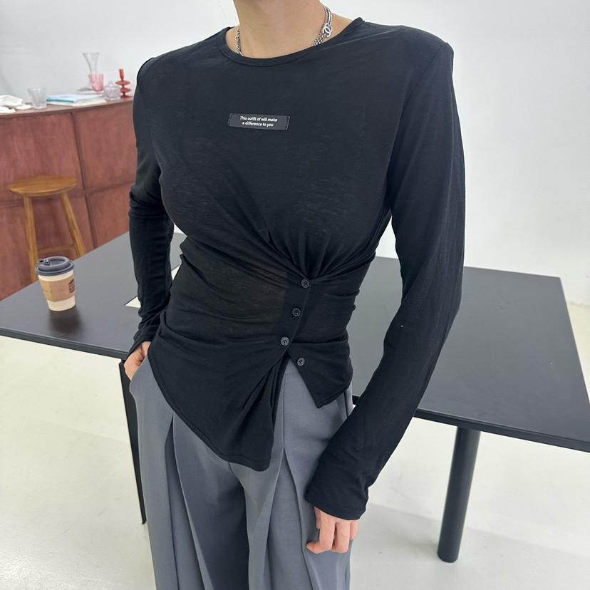 MABEL-Q韓國直郵女士新品真品時尚人氣熱賣推薦休閑長袖T恤SOUIT by mabel-Q長袖T恤圖色2