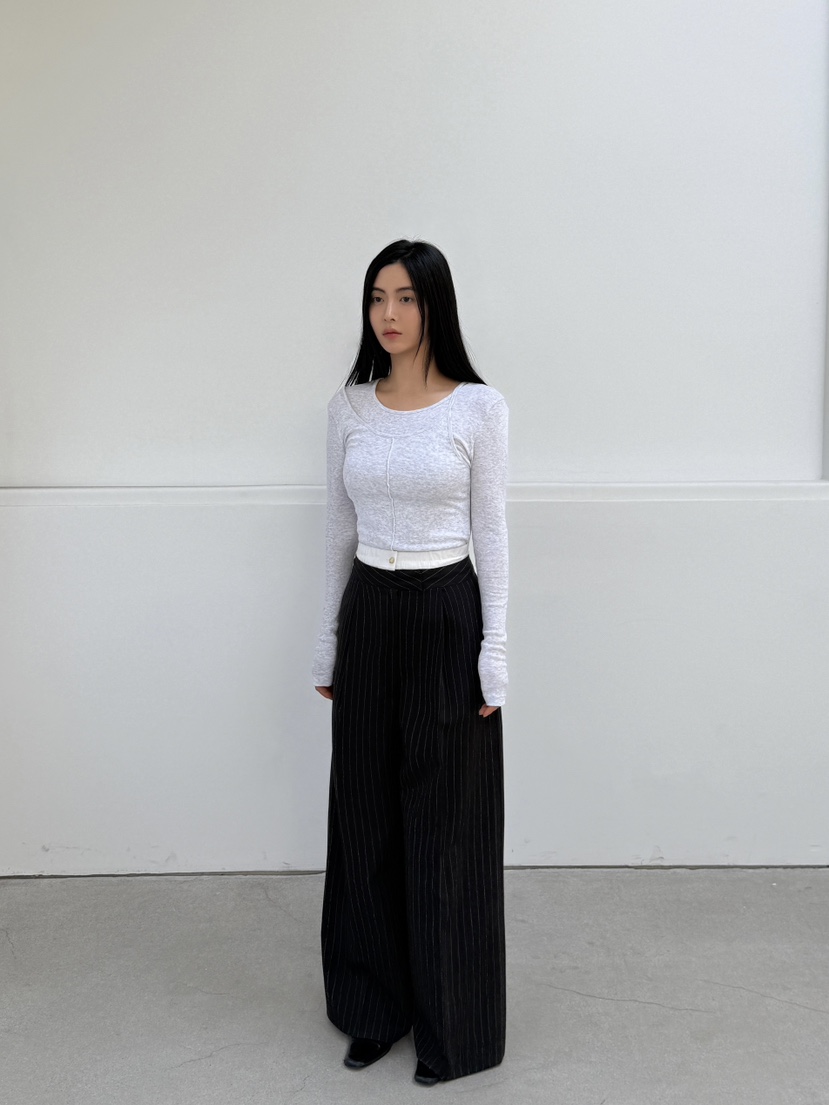 LE-PPL韓國直郵女士新品休閑25春夏職業人氣正裝褲西褲綁帶LE-PPL正裝褲/西褲