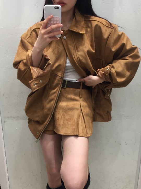 mars韓國代購女裝新品時尚職業25春夏熱賣真品短褲皮褲麂皮mars短褲