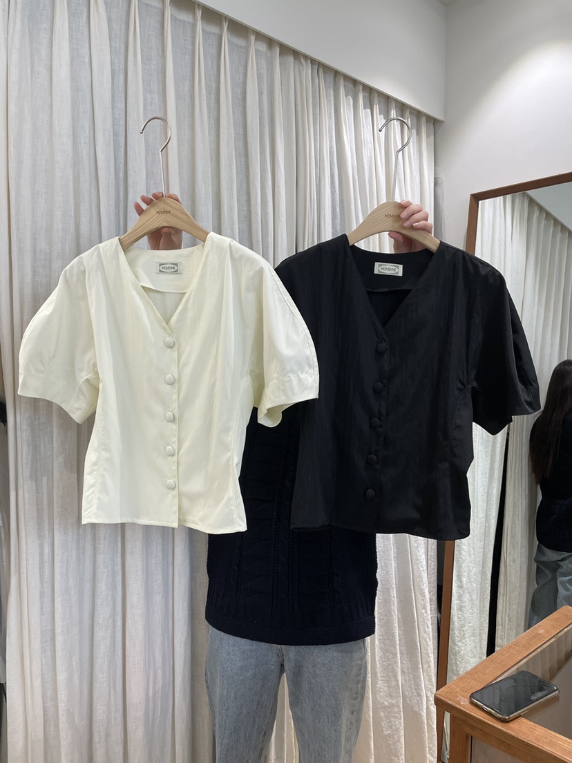 MOVENNE東大門實拍女士新款25春夏人氣真品職業休閑襯衫蕾絲衫MOVENNE襯衫/蕾絲衫