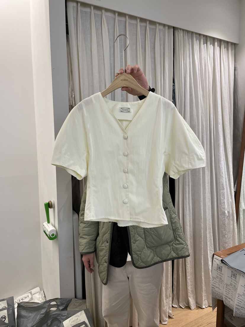 MOVENNE東大門實拍女士新款25春夏人氣真品職業休閑襯衫蕾絲衫MOVENNE襯衫/蕾絲衫