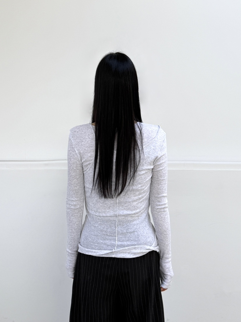 LE-PPL韓國直郵女裝新品25春夏休閑時尚真品推薦職業長袖T恤LE-PPL長袖T恤