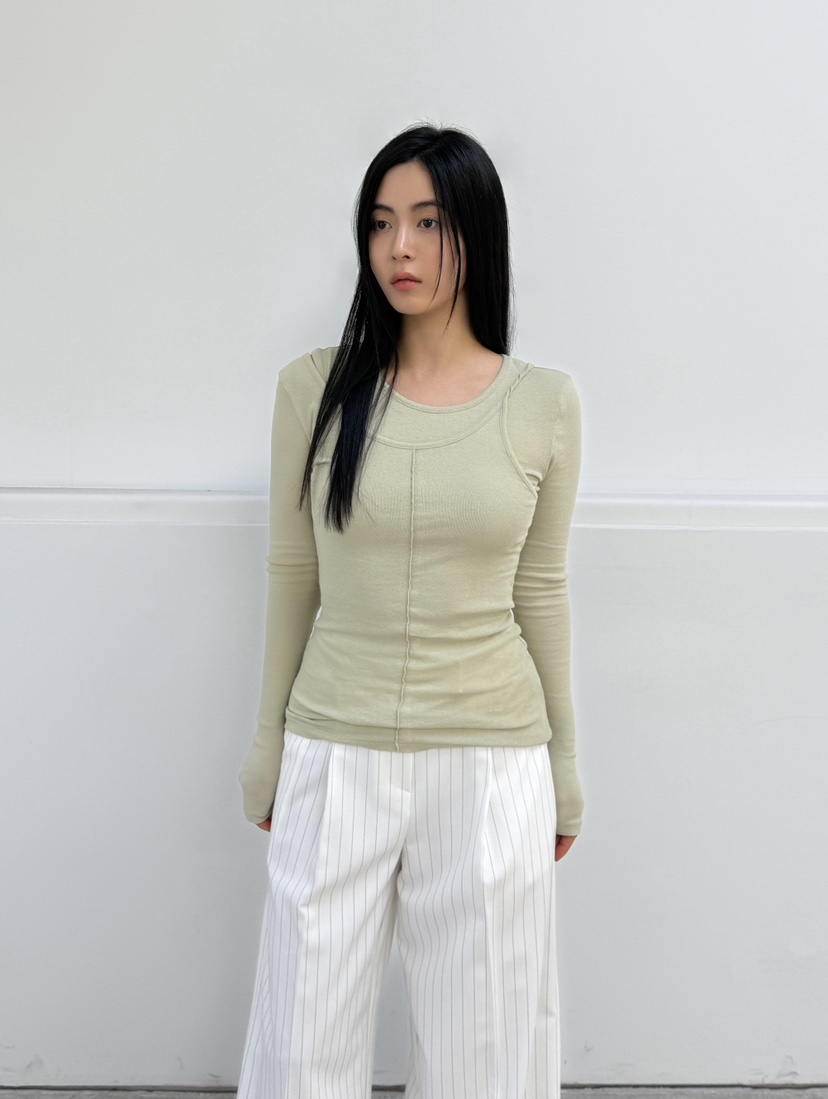 LE-PPL韓國直郵女裝新品25春夏休閑時尚真品推薦職業長袖T恤LE-PPL長袖T恤