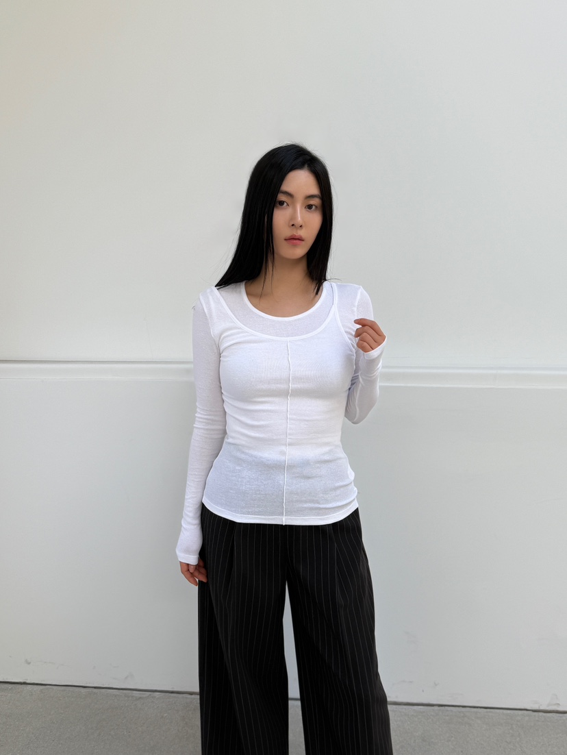LE-PPL韓國直郵女裝新品25春夏休閑時尚真品推薦職業長袖T恤LE-PPL長袖T恤