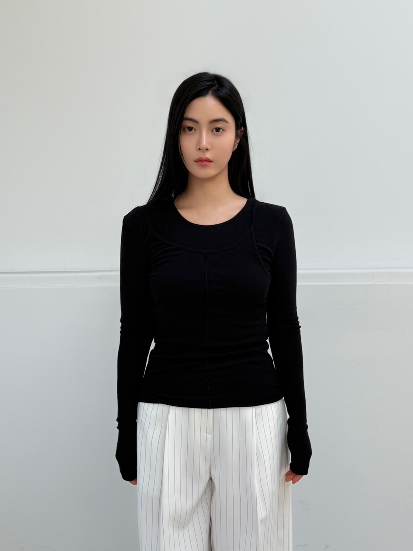 LE-PPL韓國直郵女裝新品25春夏休閑時尚真品推薦職業長袖T恤LE-PPL長袖T恤圖色3