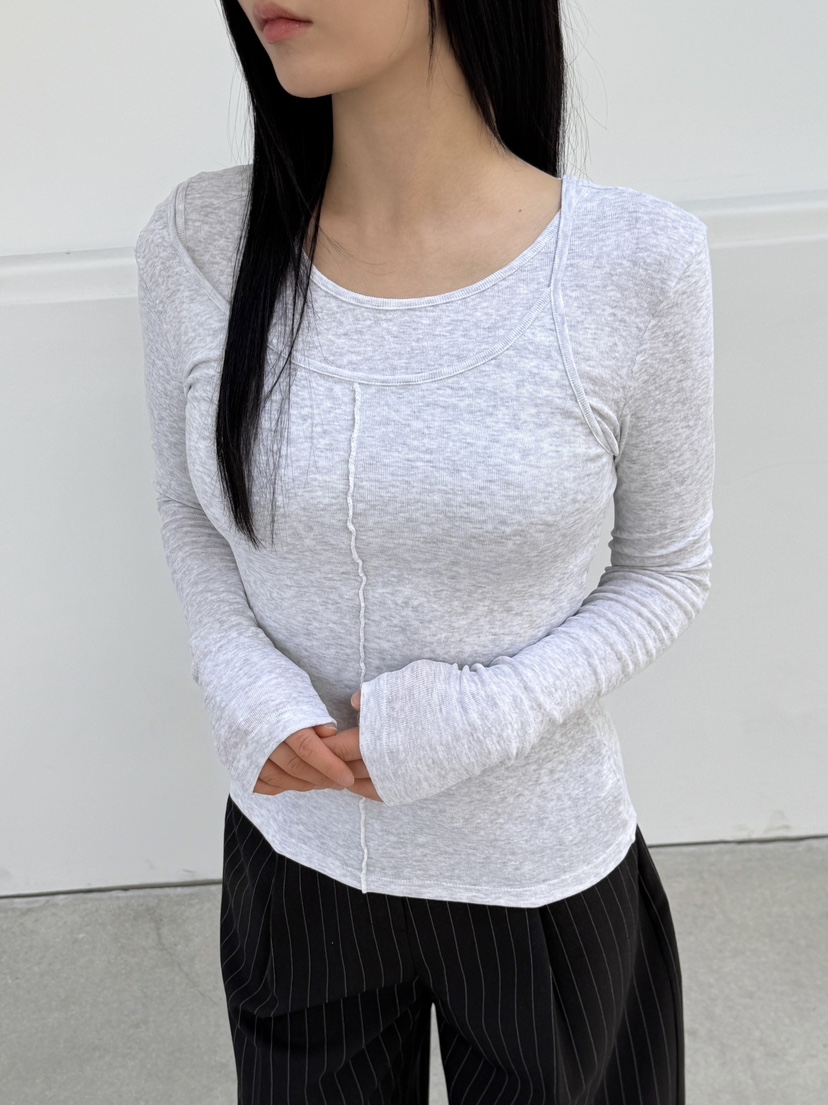 LE-PPL韓國直郵女裝新品25春夏休閑時尚真品推薦職業長袖T恤LE-PPL長袖T恤圖色4