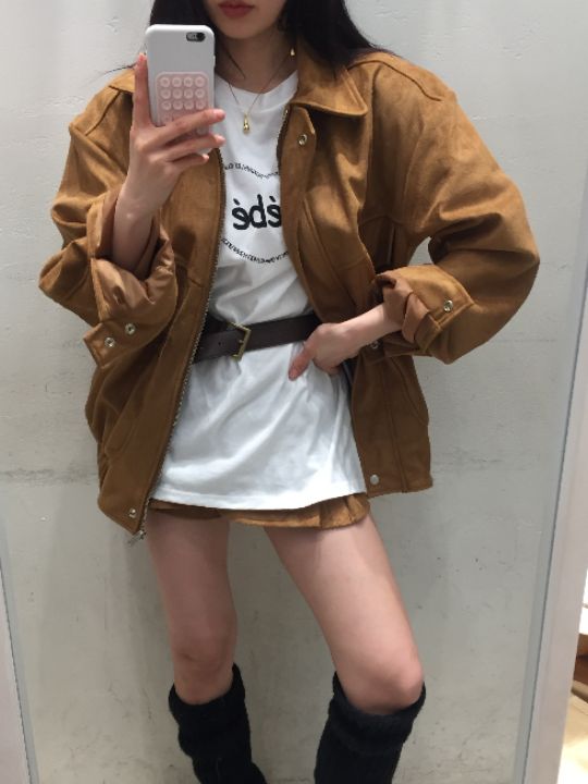 mars韓國直郵女士新品推薦休閑時尚25春夏人氣真品夾克麂皮mars夾克