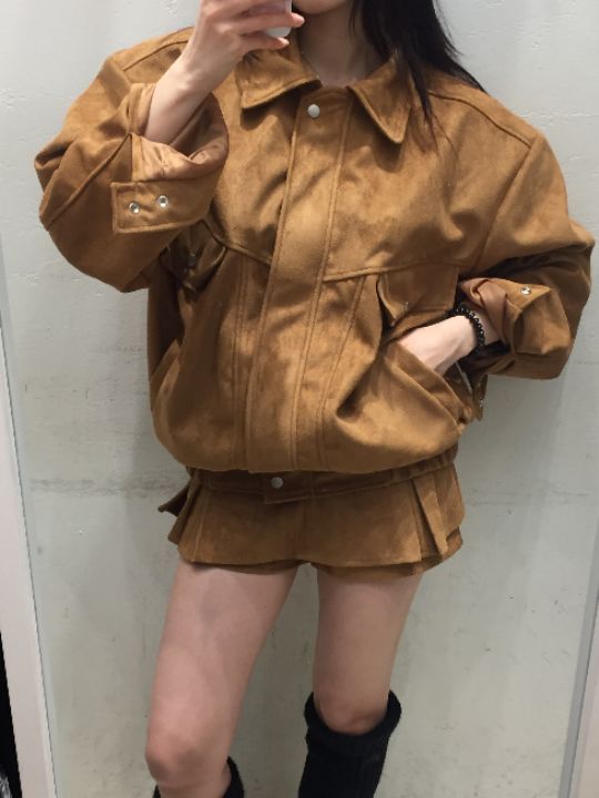 mars韓國直郵女士新品推薦休閑時尚25春夏人氣真品夾克麂皮mars夾克