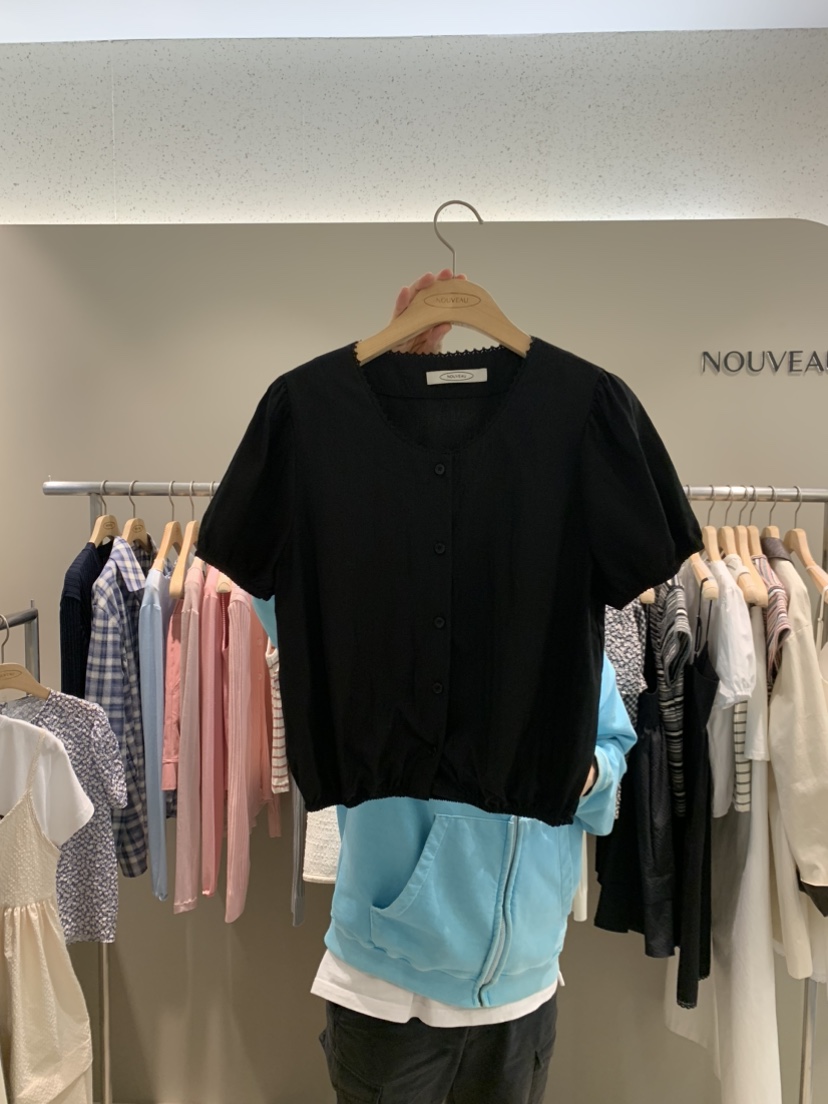 NOUVEAU東大門代購女裝新品25春夏職業時尚真品熱賣襯衫蕾絲衫NOUVEAU襯衫/蕾絲衫圖色2