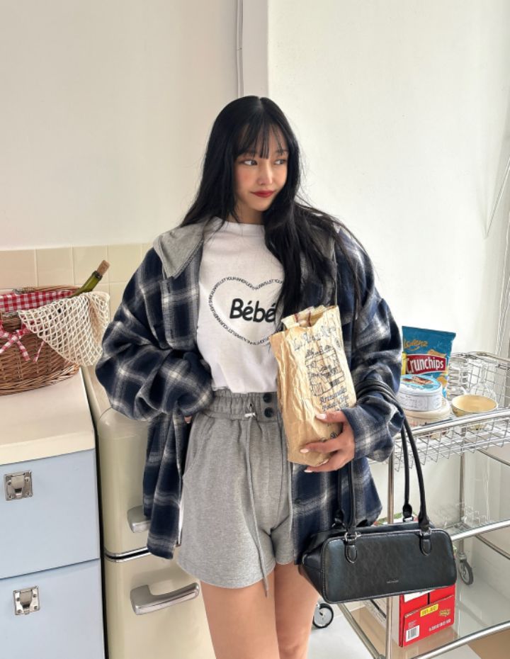 mars東大門實拍女士新品熱賣休閑推薦25春夏襯衫蕾絲衫格紋連帽mars襯衫/蕾絲衫