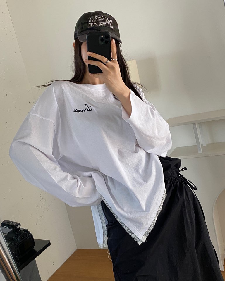 JENNIE韓國直郵女士新品人氣休閑熱賣真品25春夏職業長袖T恤JENNIE/VENEFIT長袖T恤圖色2