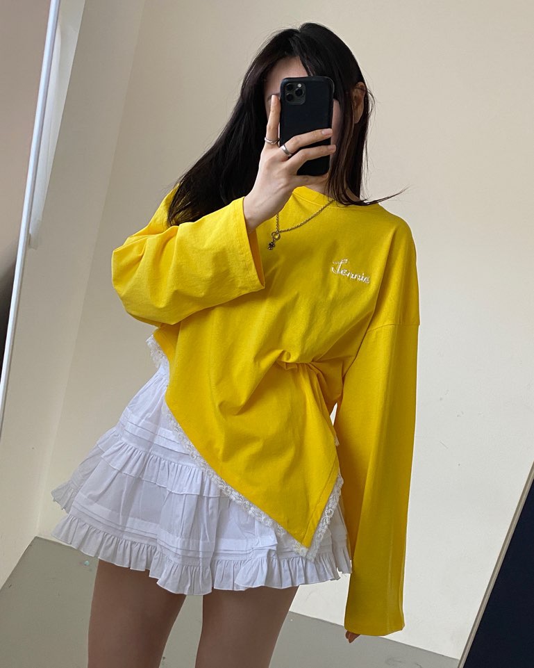 JENNIE韓國直郵女士新品人氣休閑熱賣真品25春夏職業長袖T恤JENNIE/VENEFIT長袖T恤圖色3