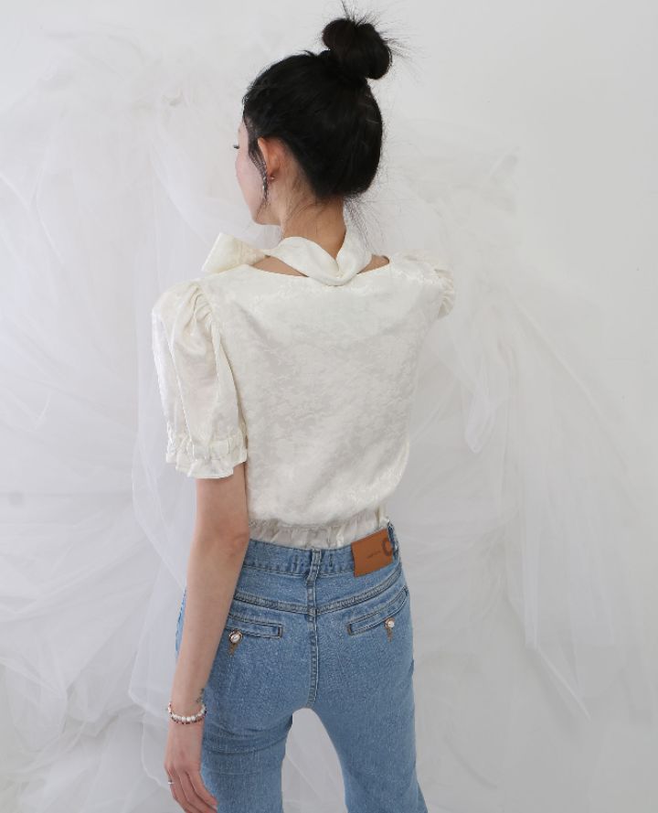 CHARLES THE SECOND東大門代購女裝新款熱賣襯衫蕾絲衫含脖帶CHARLES THE SECOND/CHEAP-CHIC襯衫/蕾絲衫