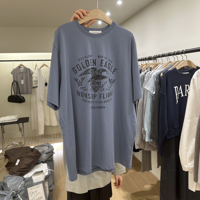 WINSOME韓國代購女士新品推薦時尚25春夏熱賣真品休閑職業T恤WINSOMET恤圖色2