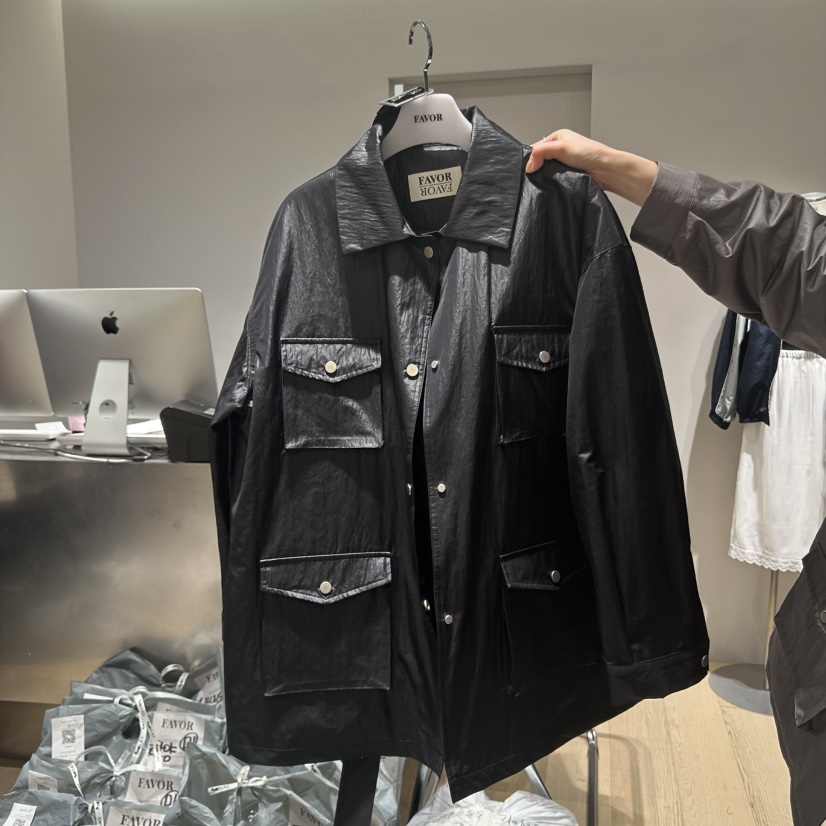 FAVOR-P韓國直郵女裝新品人氣25春夏時尚職業真品夾克含腰帶FAVOR-P夾克圖色2