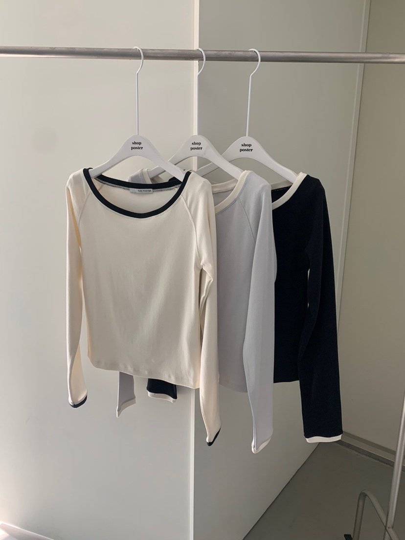 SHOP POSTER韓國直郵女裝新款時尚推薦休閑人氣真品長袖T恤SHOP_POSTER長袖T恤