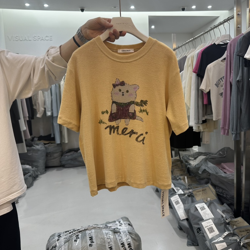 VISUAL SPACE東大門直郵女士新款25春夏時尚推薦職業休閑T恤VISUAL SPACET恤