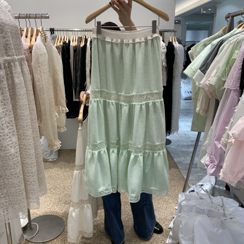 A韓國代購女裝新品職業推薦休閑25春夏真品人氣半身裙中短裙A STORE半身裙/中短裙