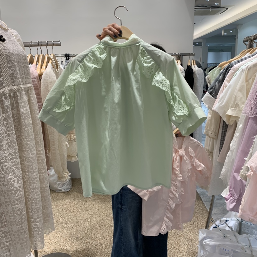 A韓國直郵女裝新品25春夏時尚人氣職業真品熱賣推薦襯衫蕾絲衫A STORE襯衫/蕾絲衫