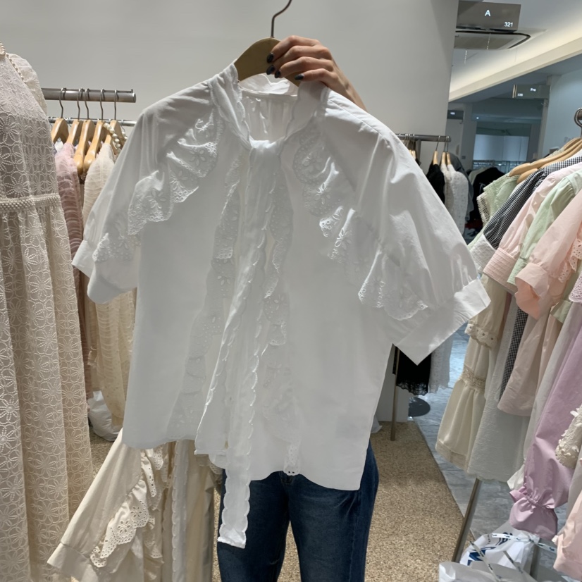 A韓國直郵女裝新品25春夏時尚人氣職業真品熱賣推薦襯衫蕾絲衫A STORE襯衫/蕾絲衫圖色3