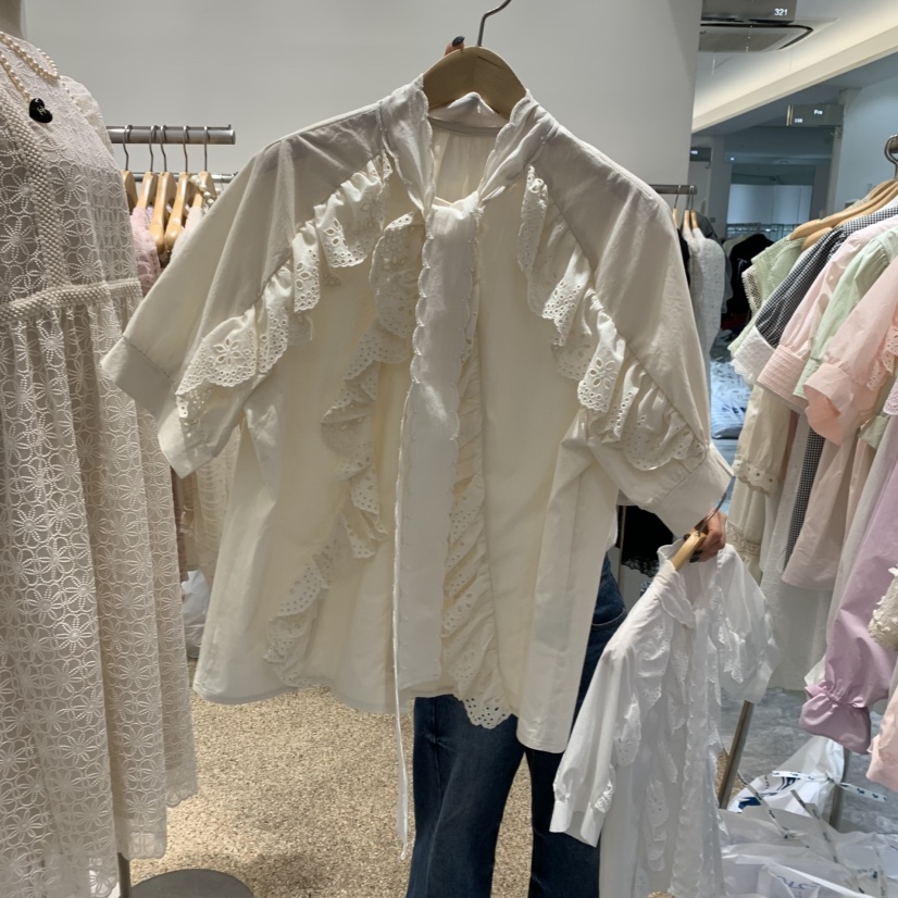 A韓國直郵女裝新品25春夏時尚人氣職業真品熱賣推薦襯衫蕾絲衫A STORE襯衫/蕾絲衫圖色4