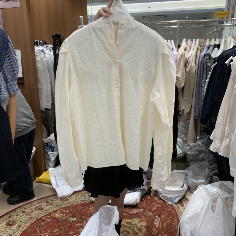 OGI韓國直郵女士新品熱賣時尚推薦休閑25春夏真品襯衫蕾絲衫FLat OGI襯衫/蕾絲衫