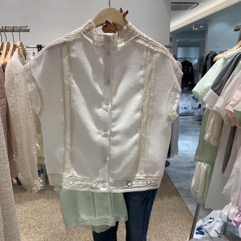A韓國代購女裝新品真品時尚人氣職業推薦熱賣休閑襯衫蕾絲衫A STORE襯衫/蕾絲衫