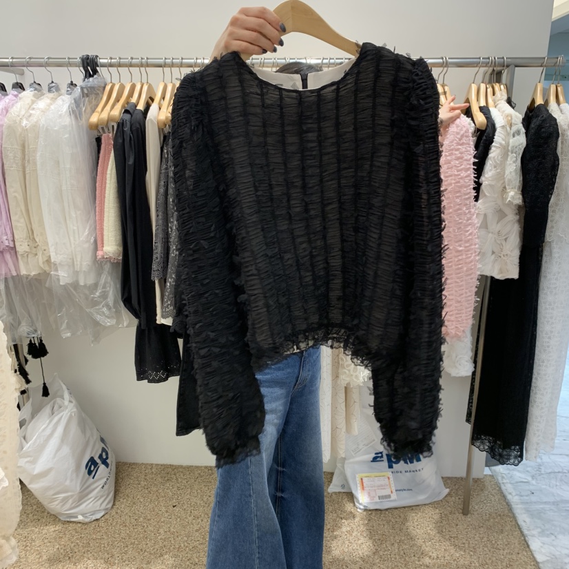 A東大門直郵女士新品時尚職業人氣休閑25春夏真品襯衫蕾絲衫A STORE襯衫/蕾絲衫圖色2