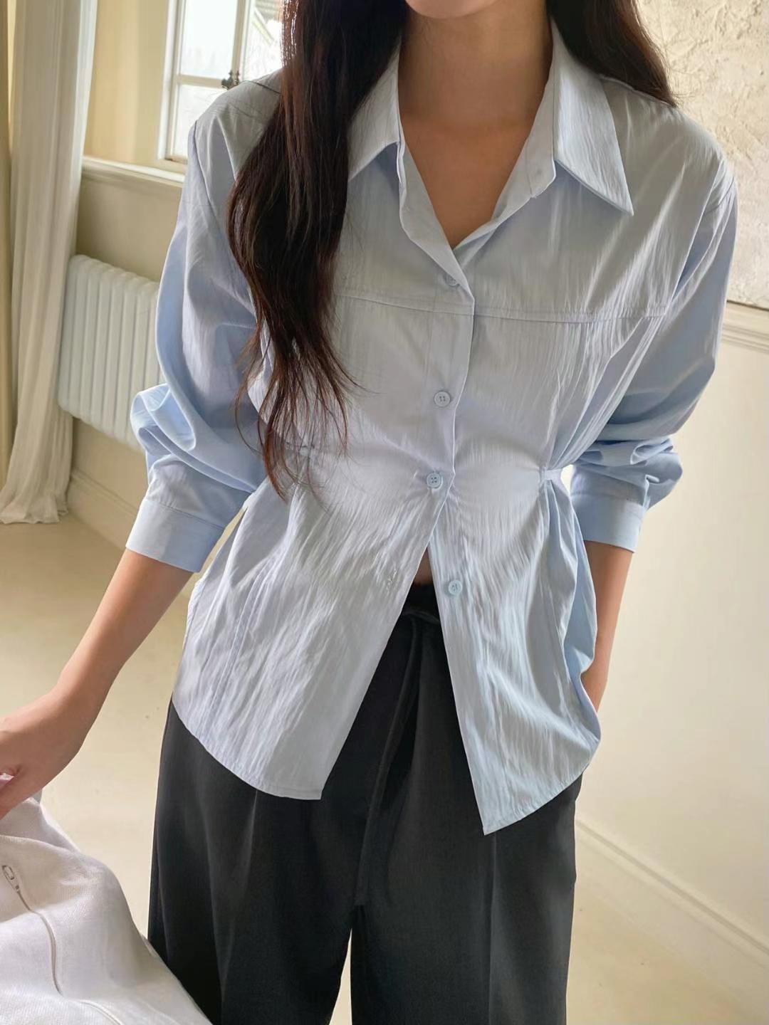 M.STORY韓國直郵女士新款25春夏時尚真品職業休閑襯衫蕾絲衫M.STORY襯衫/蕾絲衫