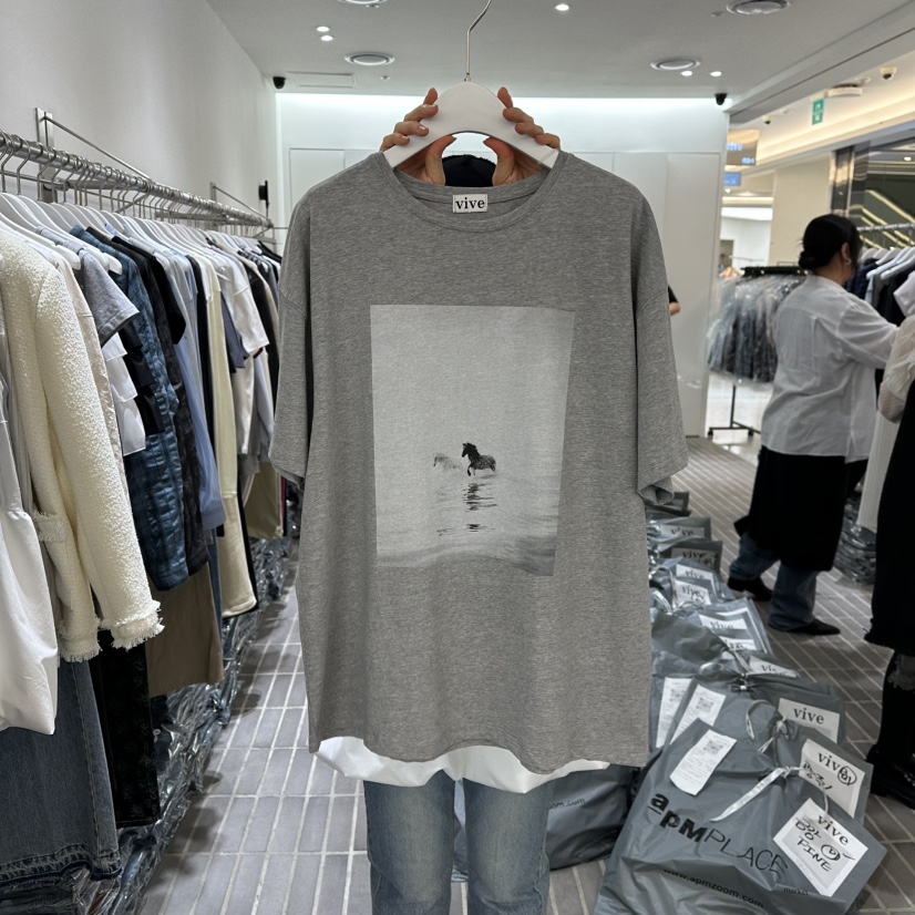 VIVE直郵韓國代購㊣女裝新品推薦熱賣職業25春夏人氣休閑T恤VIVET恤圖色3
