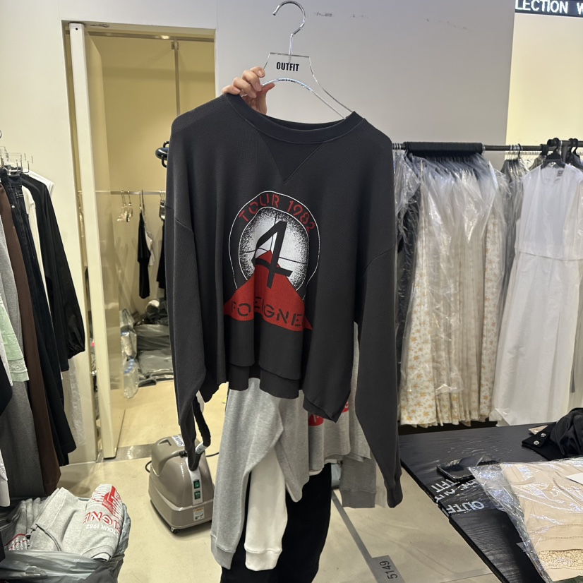 OUTFIT韓國㊣直郵東大門代購女裝新款時尚休閑人氣職業長袖T恤OUTFIT長袖T恤圖色2