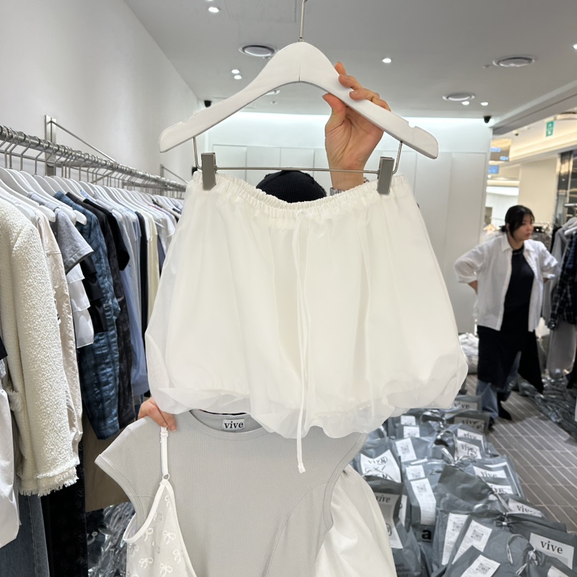 VIVE韓國㊣直郵東大門代購女裝新款25春夏推薦職業短裙歐根紗VIVE短裙圖色1