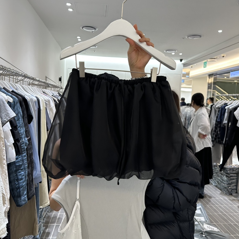 VIVE韓國㊣直郵東大門代購女裝新款25春夏推薦職業短裙歐根紗VIVE短裙圖色2