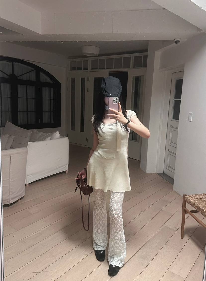 RIBBON直郵韓國代購㊣女裝新款休閑推薦25春夏連衣裙含脖帶RIBBON連衣裙
