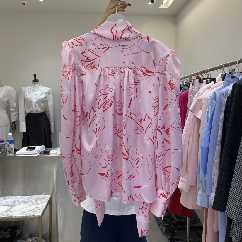 INNO韓國㊣直郵東大門代購女裝新品推薦休閑襯衫蕾絲衫含圍巾INNO襯衫/蕾絲衫