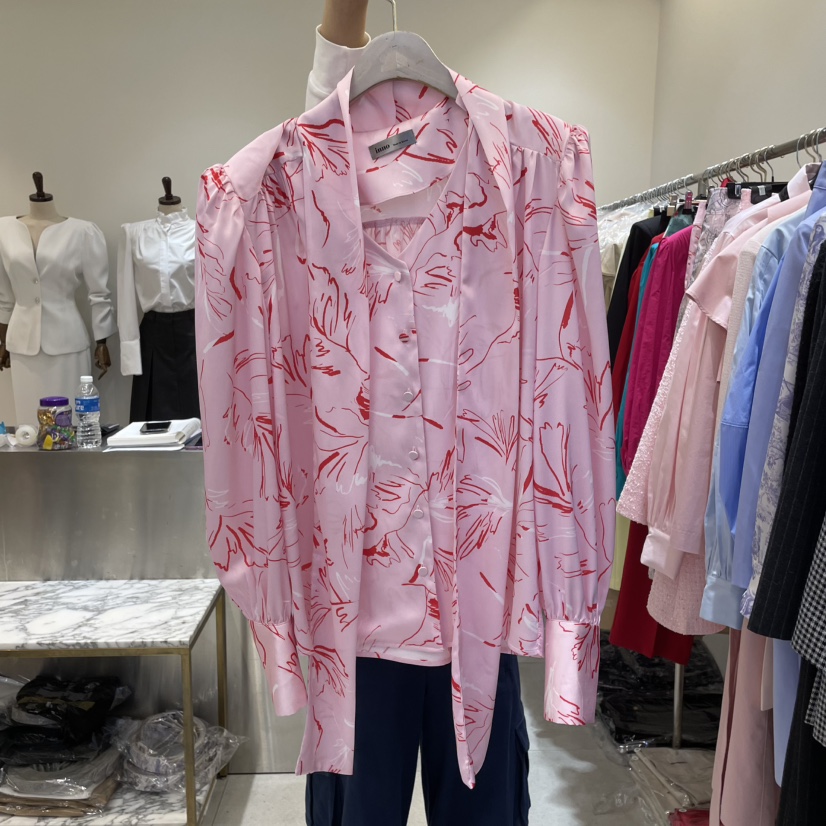 INNO韓國㊣直郵東大門代購女裝新品推薦休閑襯衫蕾絲衫含圍巾INNO襯衫/蕾絲衫