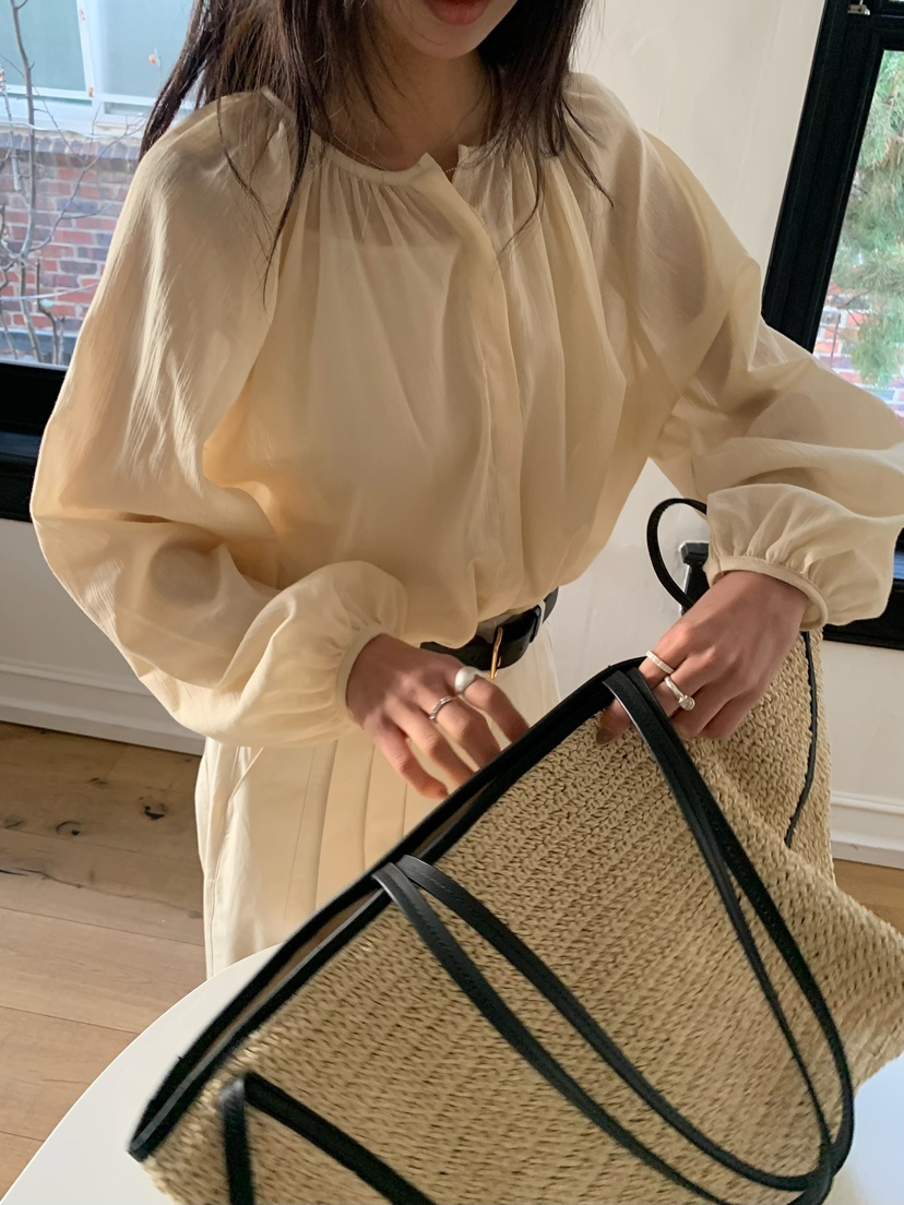 BLEECKER直郵韓國代購㊣女裝新品推薦休閑熱賣25春夏襯衫蕾絲衫BLEECKER襯衫/蕾絲衫