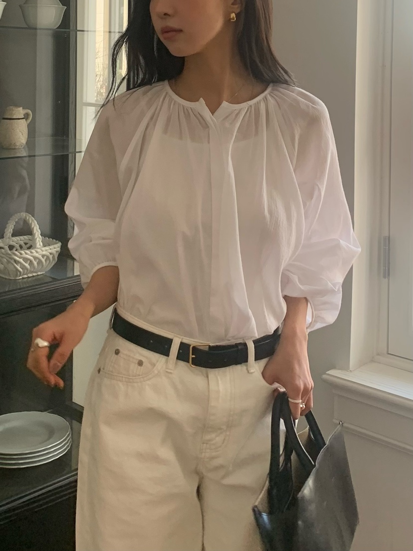 BLEECKER直郵韓國代購㊣女裝新品推薦休閑熱賣25春夏襯衫蕾絲衫BLEECKER襯衫/蕾絲衫