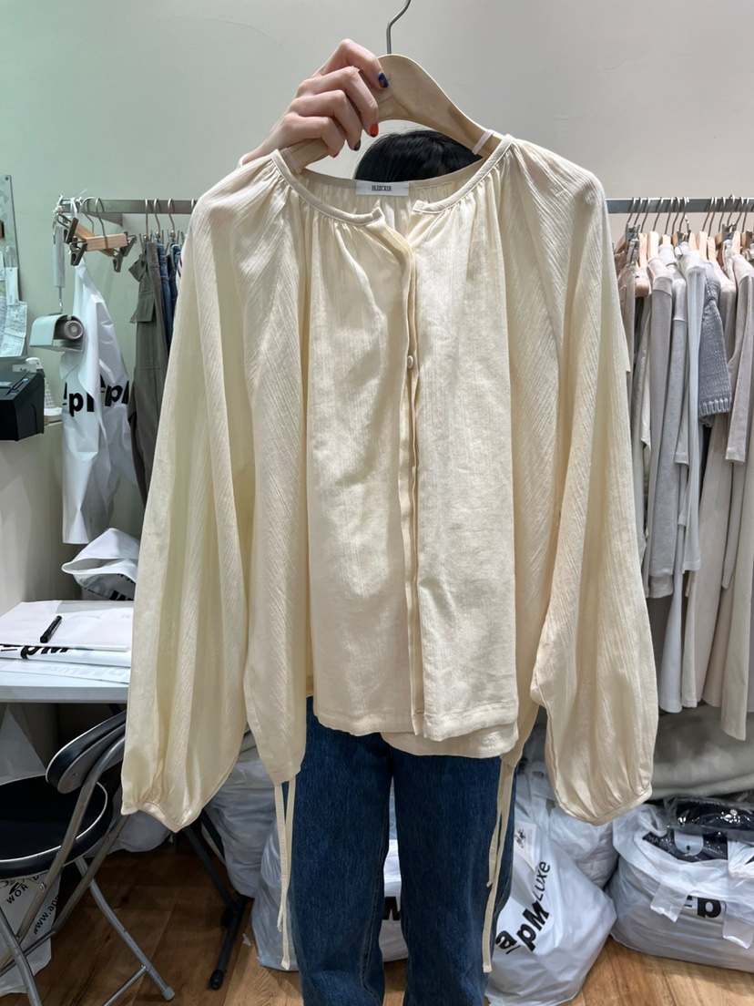 BLEECKER直郵韓國代購㊣女裝新品推薦休閑熱賣25春夏襯衫蕾絲衫BLEECKER襯衫/蕾絲衫