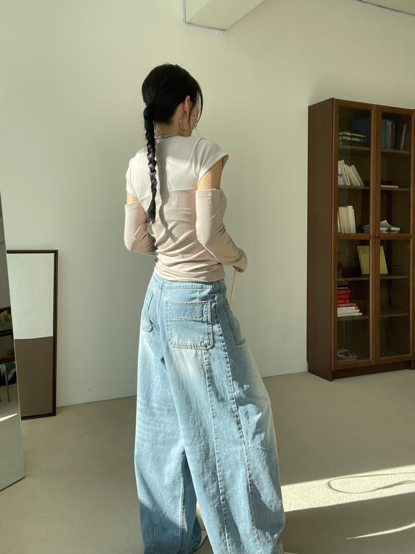 REIZ韓國㊣直郵東大門代購女裝新款25春夏職業人氣熱賣長袖T恤REIZ長袖T恤
