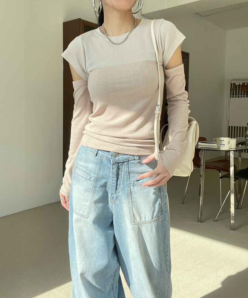 REIZ韓國㊣直郵東大門代購女裝新款25春夏職業人氣熱賣長袖T恤REIZ長袖T恤
