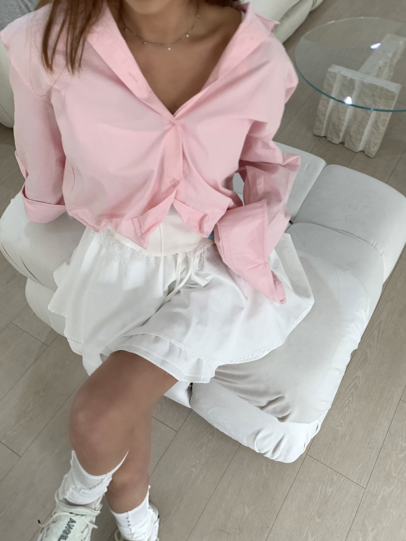 JIMMY直郵韓國代購㊣女裝新品人氣25春夏推薦休閑襯衫蕾絲衫JIMMY/REMAKE襯衫/蕾絲衫