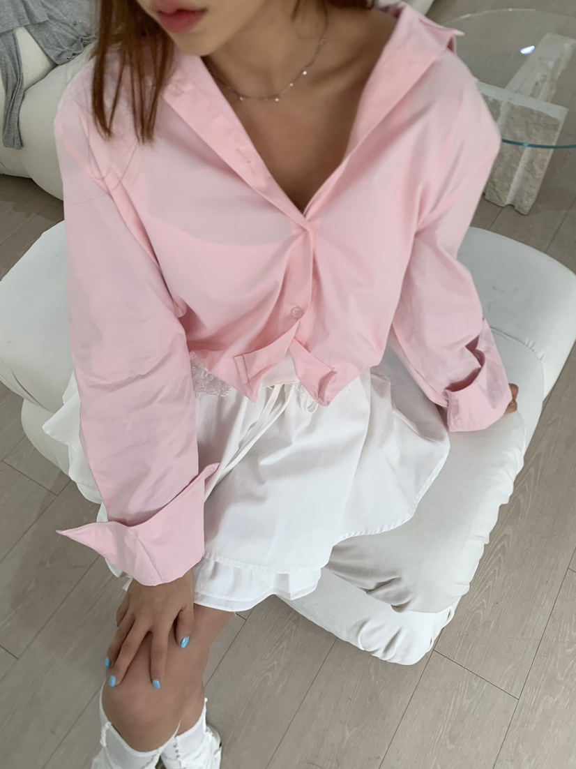 JIMMY直郵韓國代購㊣女裝新品人氣25春夏推薦休閑襯衫蕾絲衫JIMMY/REMAKE襯衫/蕾絲衫