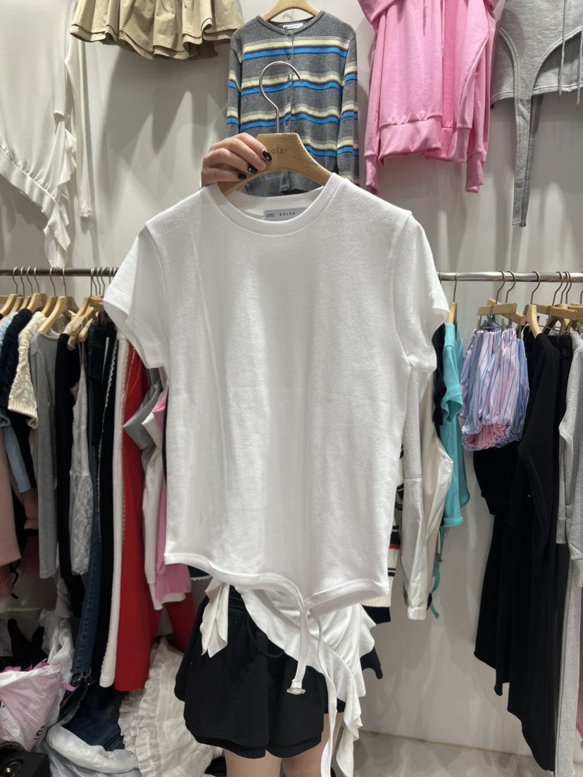 SOLAR韓國㊣直郵東大門代購女裝新品25春夏職業休閑推薦T恤SOLART恤圖色2