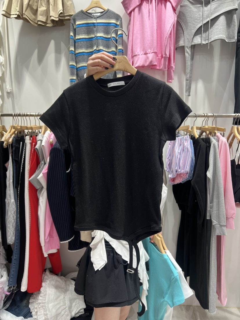 SOLAR韓國㊣直郵東大門代購女裝新品25春夏職業休閑推薦T恤SOLART恤圖色3