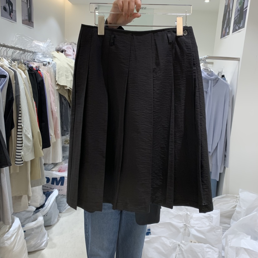 THE REST韓國直郵㊣女裝新品職業推薦時尚半身裙中短裙褶皺THE REST/UNNOEUD半身裙/中短裙圖色2