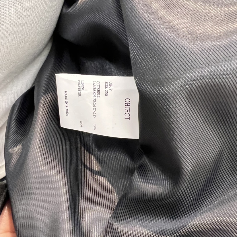 OBJECT韓國㊣直郵東大門代購女裝新品職業時尚推薦皮衣小羊皮OBJECT皮衣