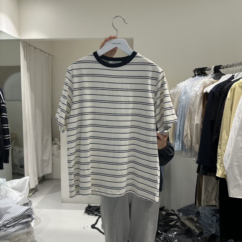 LORING RE I韓國直郵㊣東大門實拍女裝新品25春夏熱賣T恤LORING RE-I/BARET恤