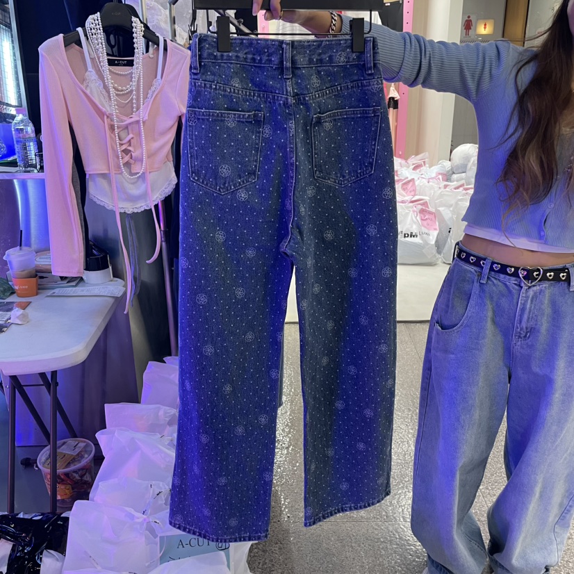 A-CUT韓國㊣直郵東大門代購女裝新款熱賣人氣時尚25春夏牛仔褲A-CUT牛仔褲
