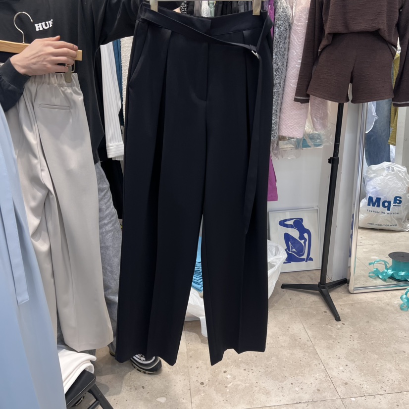 DUPLO韓國㊣直郵東大門代購女裝新款職業人氣25春夏休閑褲綁帶DUPLO休閑褲圖色3